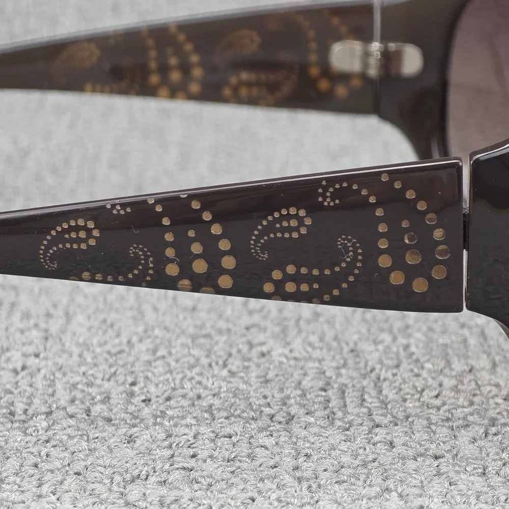Liz Claiborne Paisley Dot Sunglasses Women Brown Oversized Glam Boho OS
